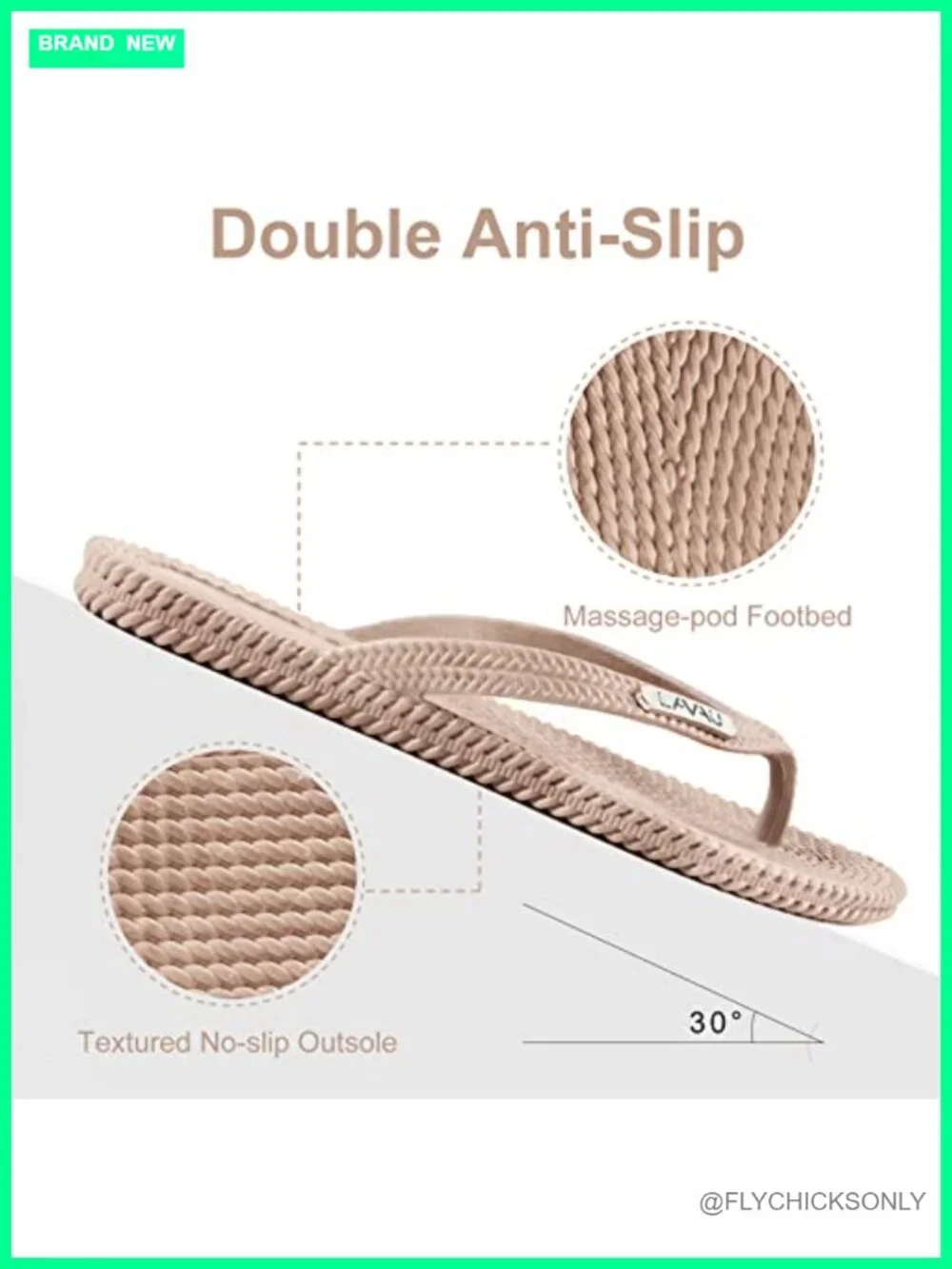 Waterproof Non Slip Thong Sandals for Beach Pool Shower Recyclable